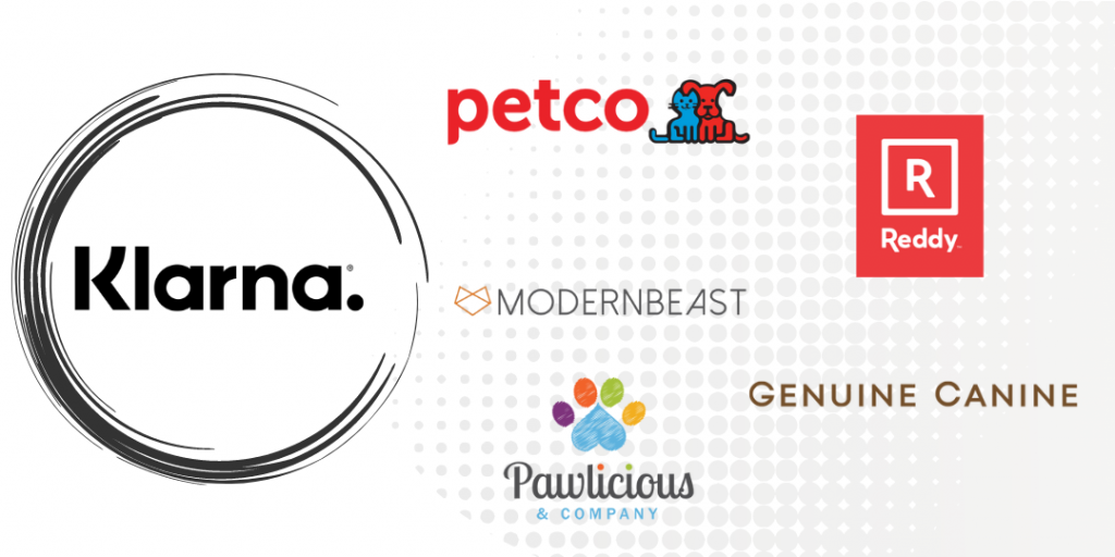 Klarna and pet stores logos illustration 