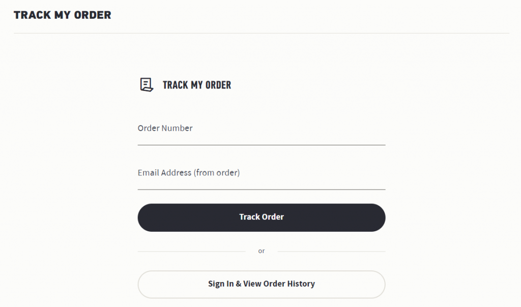 Order Status Hollister Web Screenshot