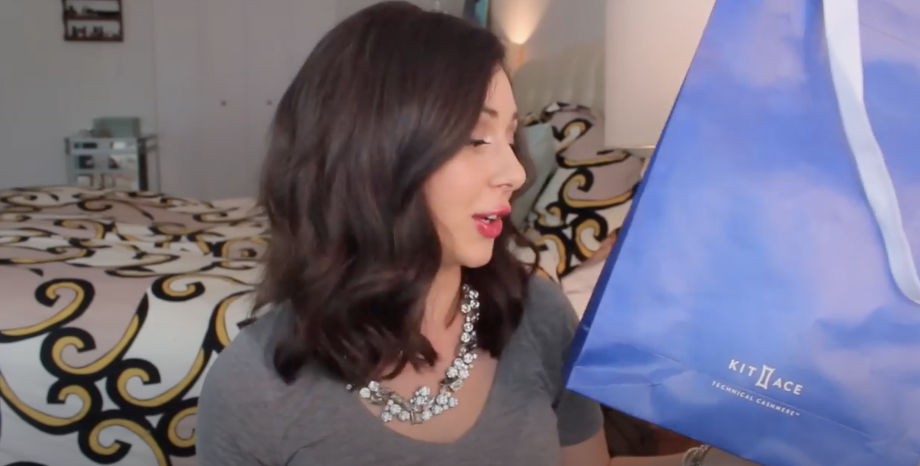 woman giving kit and ace sh...