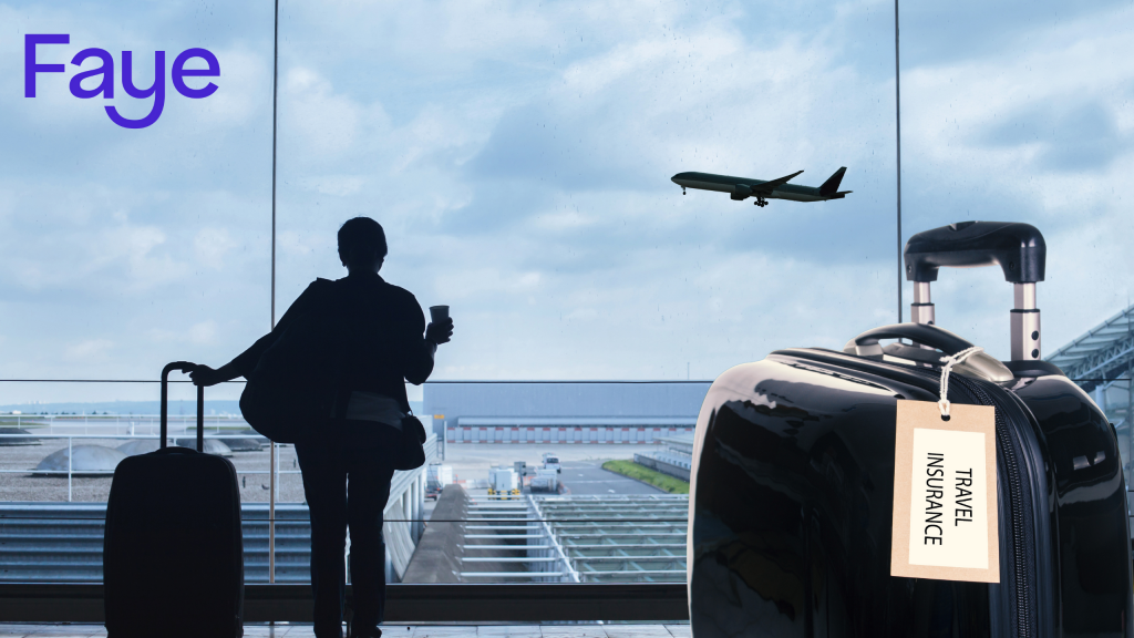 woman in airport-airplane-suitcase-travel insurance