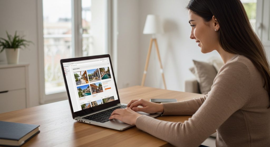 woman seated using laptop