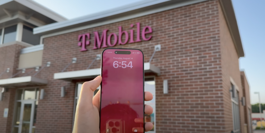 t mobile store front and iphone