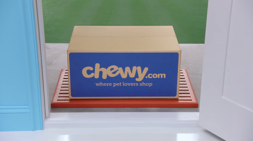 chewy box at a house door