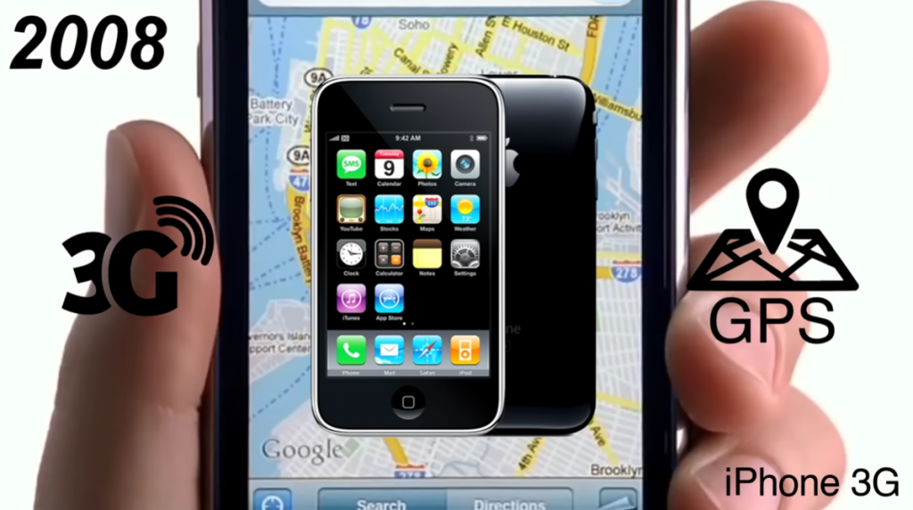 apple iphone 3g gps 2008 illustration