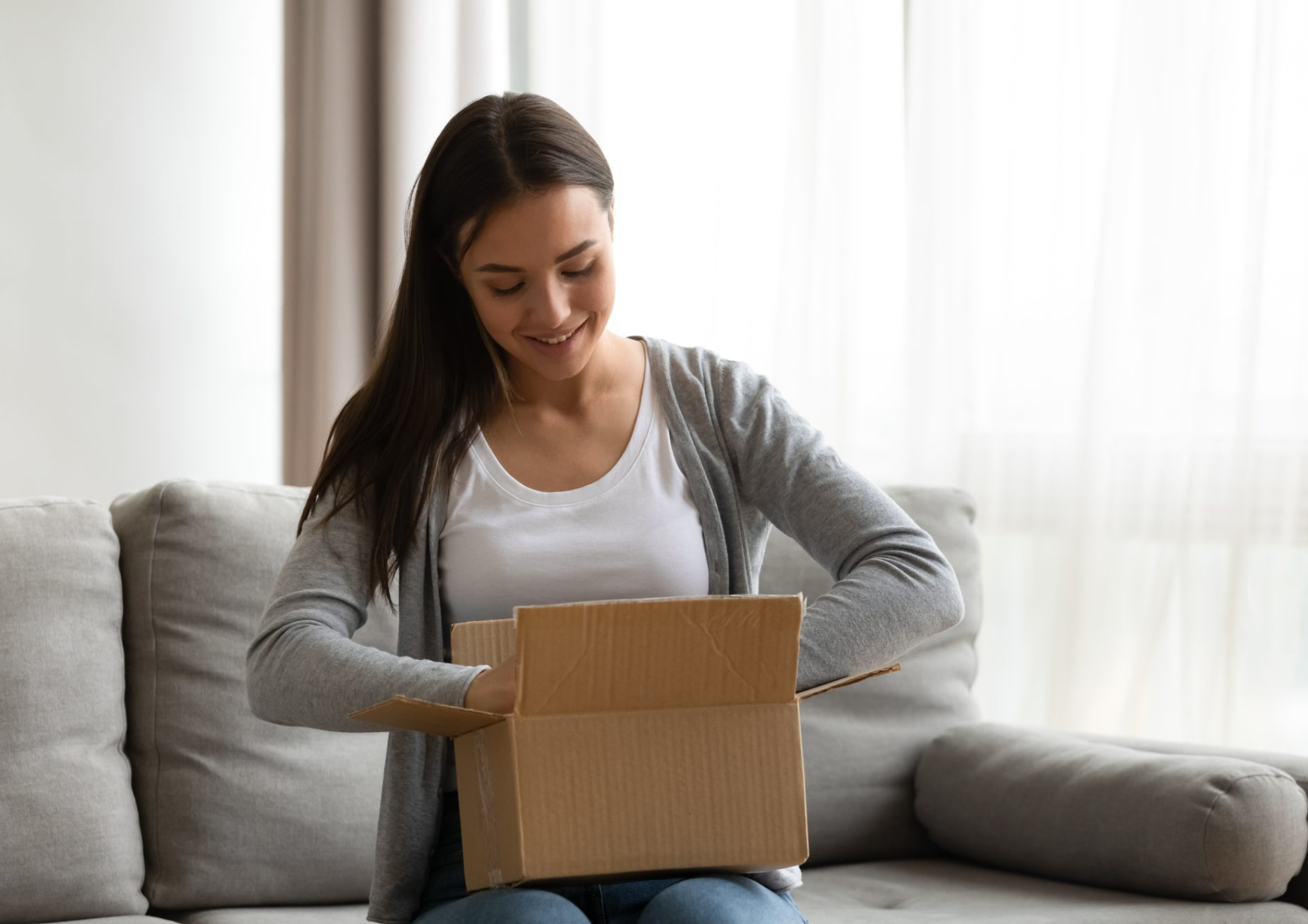 woman with etsy box