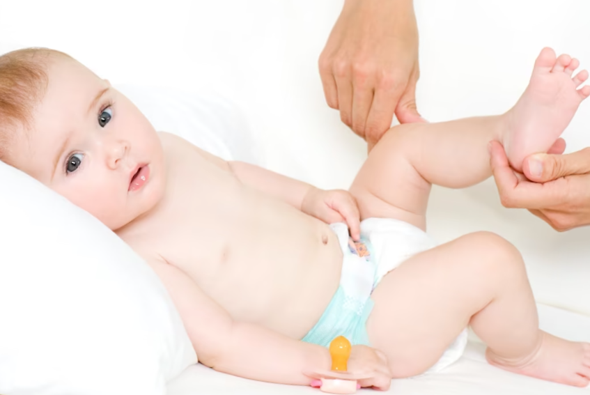 Making massage of child's foot