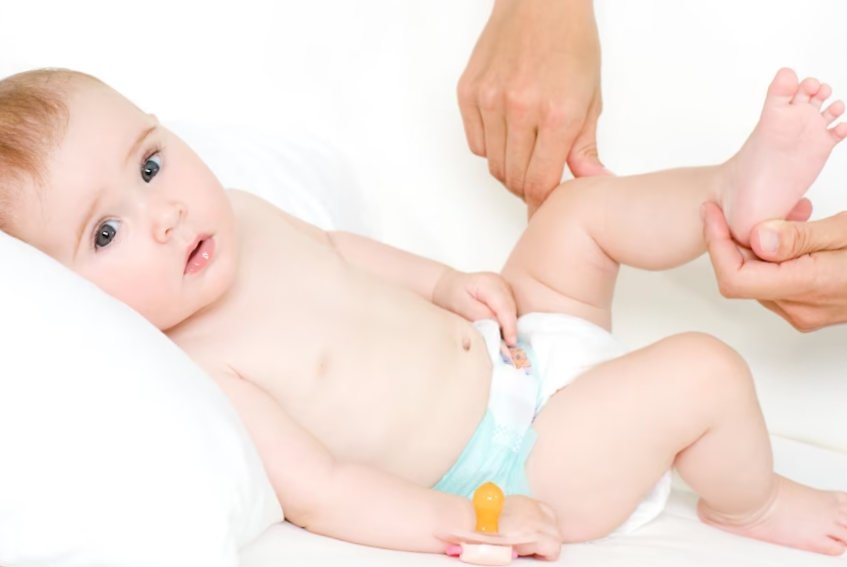 Making massage of child's foot
