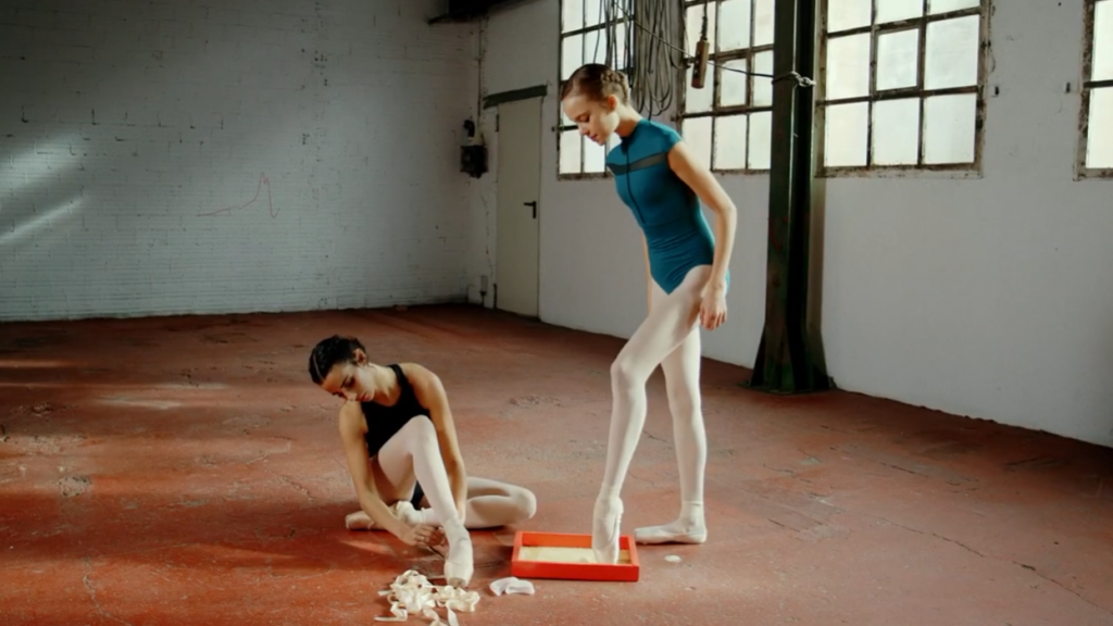 Young women in ballerina clothes