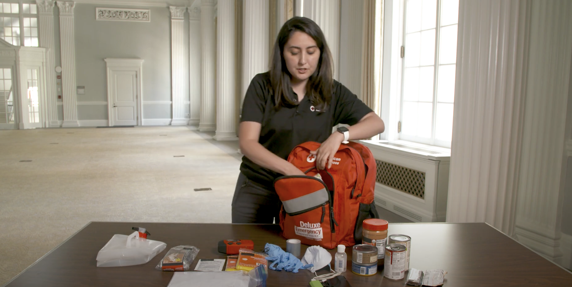 girl stored emergency kit i...