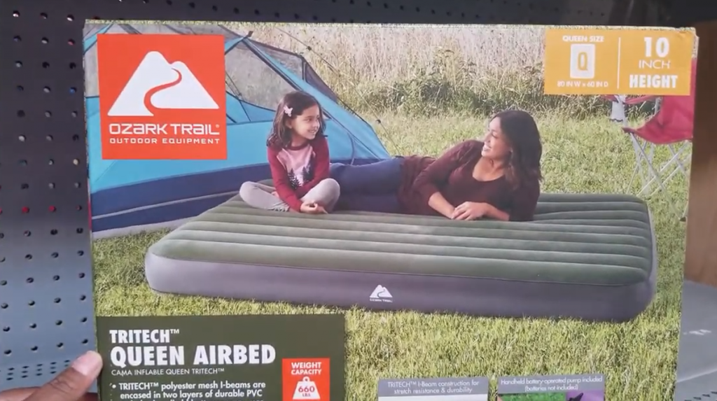 ozark trail triptych queen airbed box