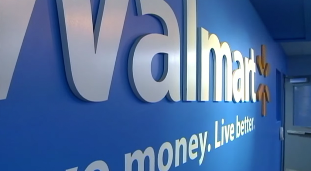 Walmart logo wall