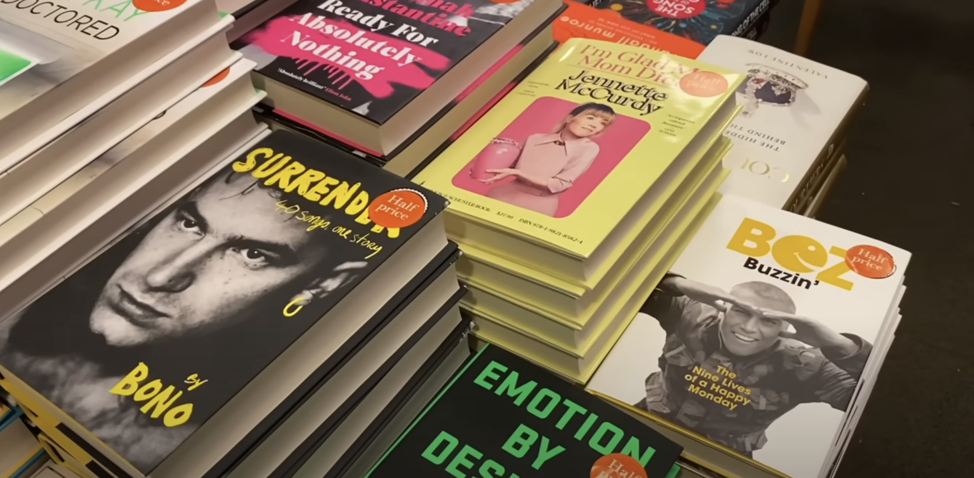 stacks of assorted books
