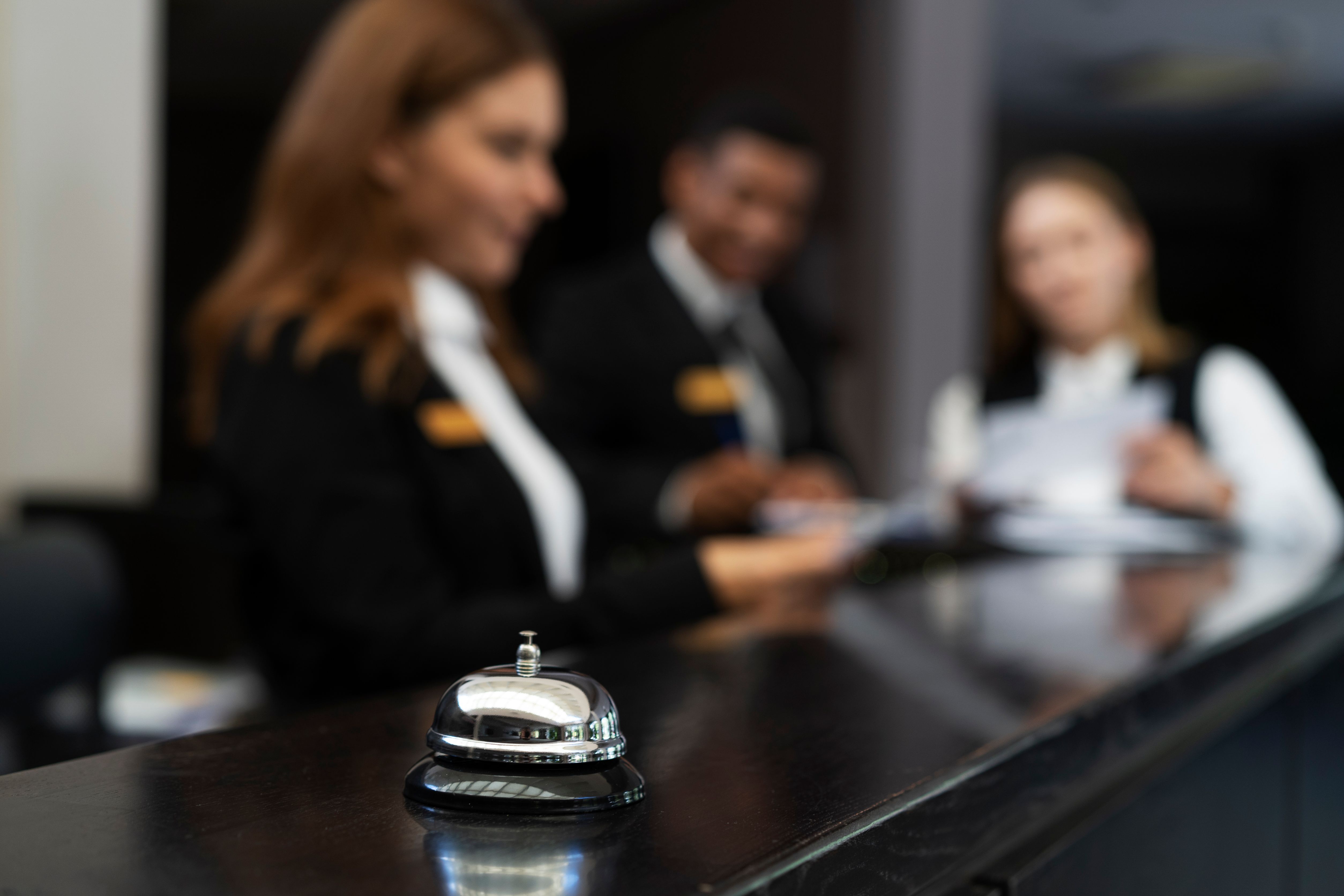 hotel workers in lobby-bahi...