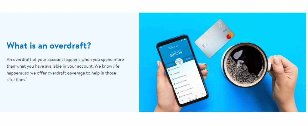 Walmart MoneyCard what is an Overdraft page screenshot