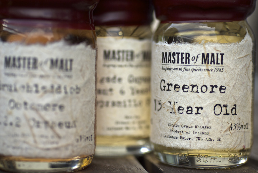 bottles of master of malt whisky