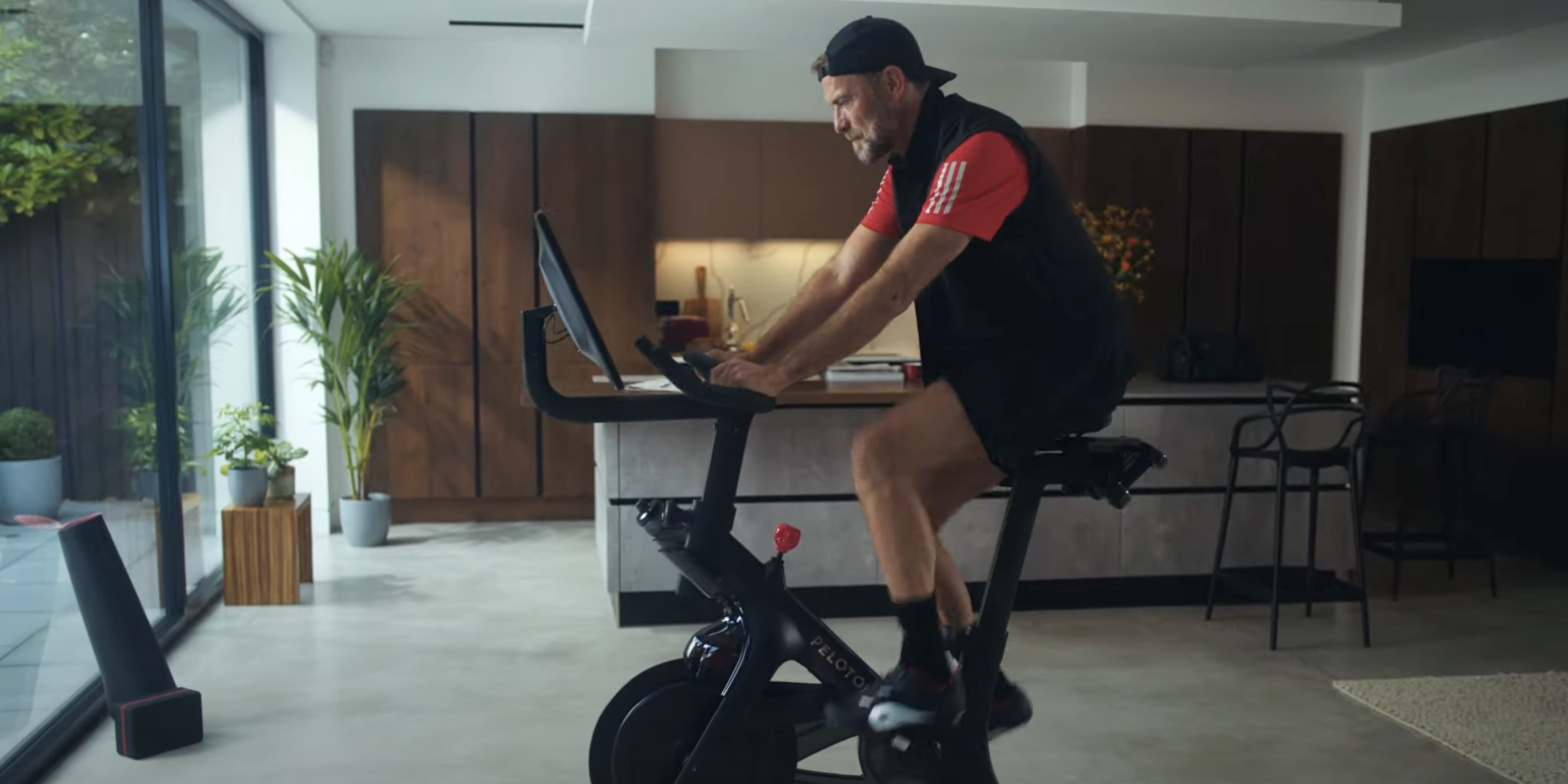 man exercising on bicycle p...