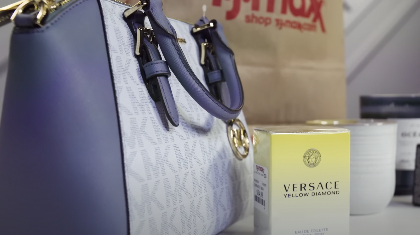tj maxx purse MK and versage perfume