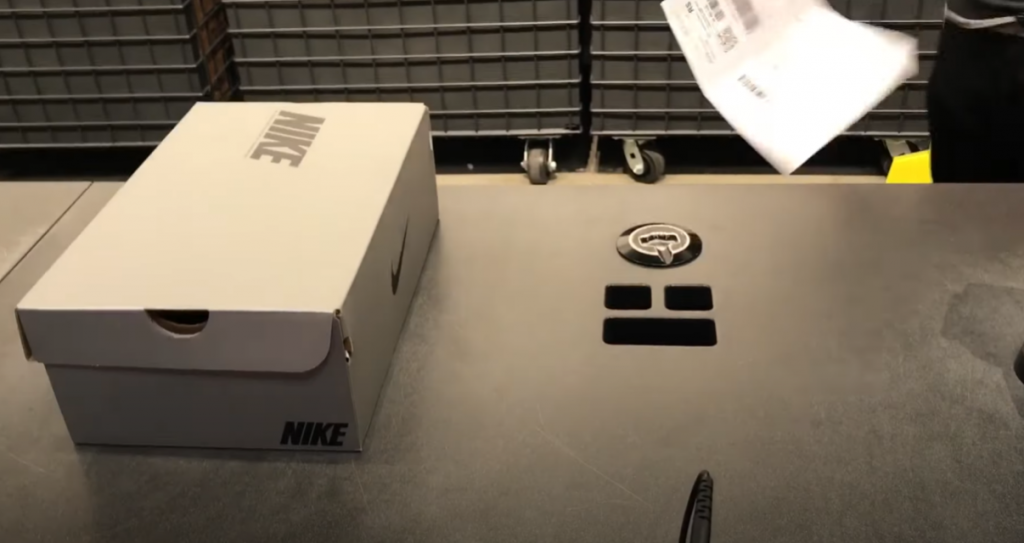 nike shoes box on a black table