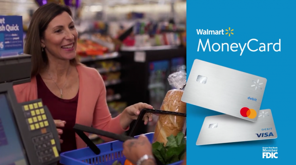 MoneyCard image with woman shopping at walmart